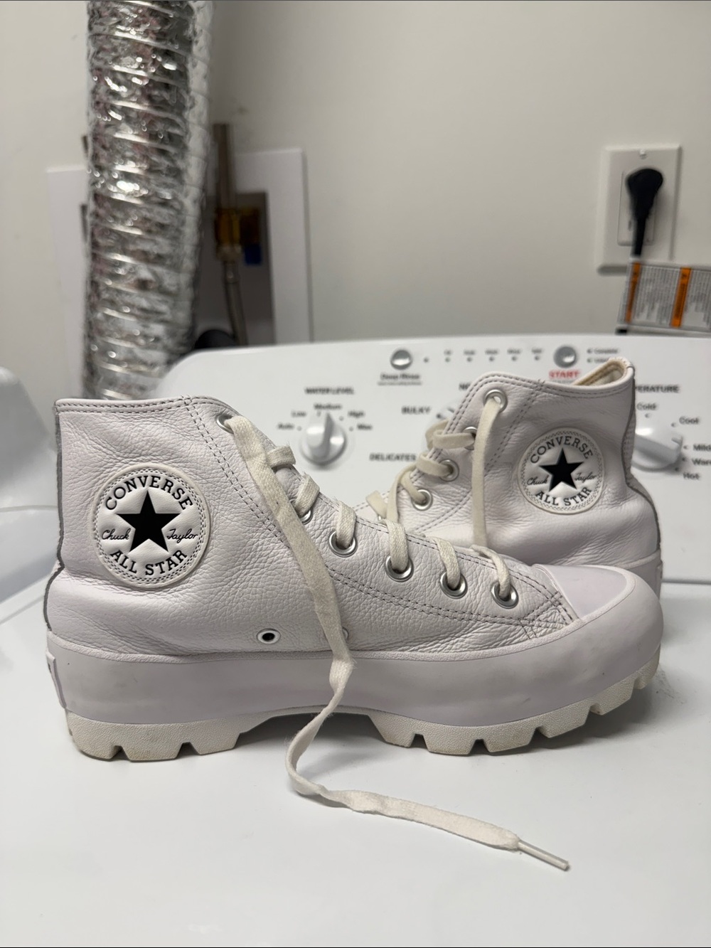 Converse White Chuck Taylor Lugged High Top